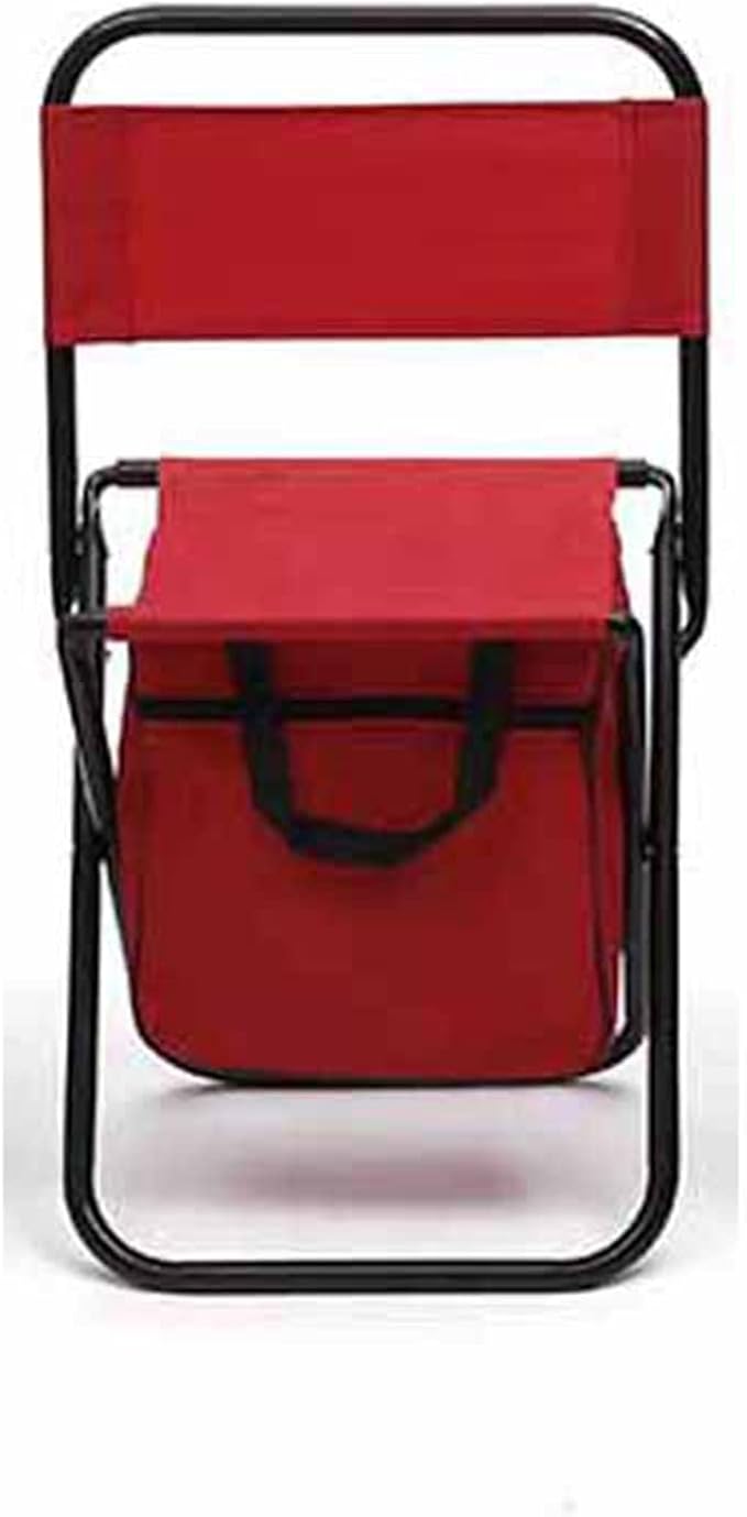 Portable Lightweight Folding Bag Chair Holds up to 225 lbs Steel Pipe &amp Oxford Cloth Soft Comfortable Fishing Chair with Pocket Bag Camping Stool Hiking Outdoors (Red)
