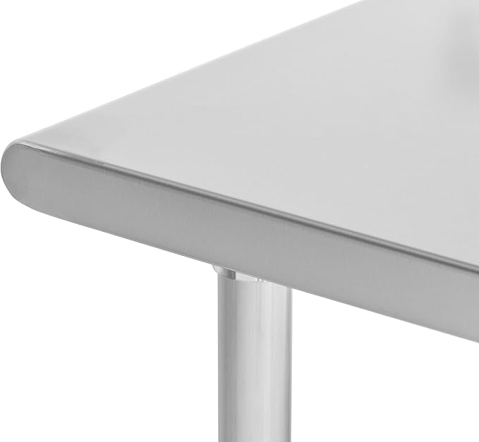Kratos Stainless Steel Kitchen Prep Table 72x24 with Undershelf NSF Worktable for Restaurants - 18ga/430SS (28W-008)