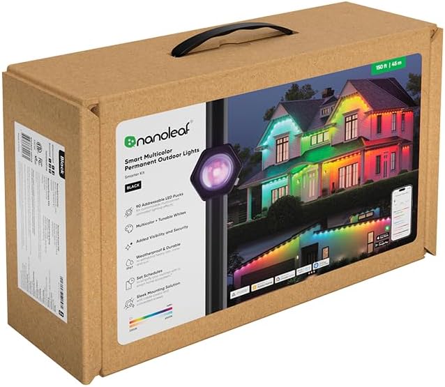 Oelo 147ft (45m) Smart Multicolor Outdoor Permanent Lights with Black Channel