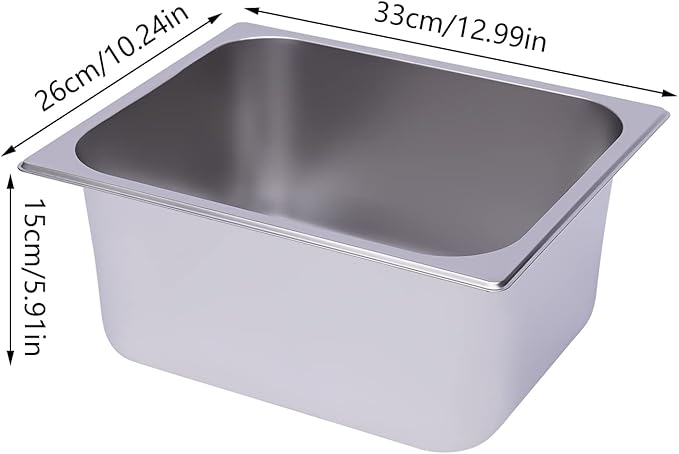 6 Pack 1/2 Size Stainless Steel Steam Hotel Pan 12.99x10.24x6in Steam Table Pan Food Service Pan for Party Kitchen Restaurant Hotel
