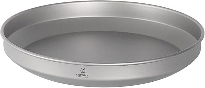 SILVERANT Titanium Trek Plate - Ultralight Durable Camping Dish Pan Plate - Outdoor Kitchen Essential for Backpacking &amp Camping - 900ml