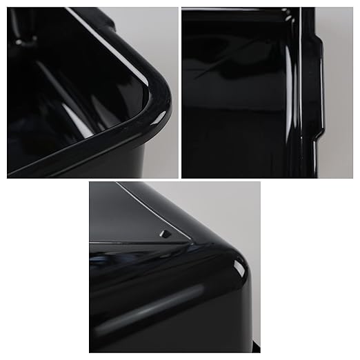 Asking 4-Pack Plastic Commercial Bus Box 13 L Utility Bus Tub Black