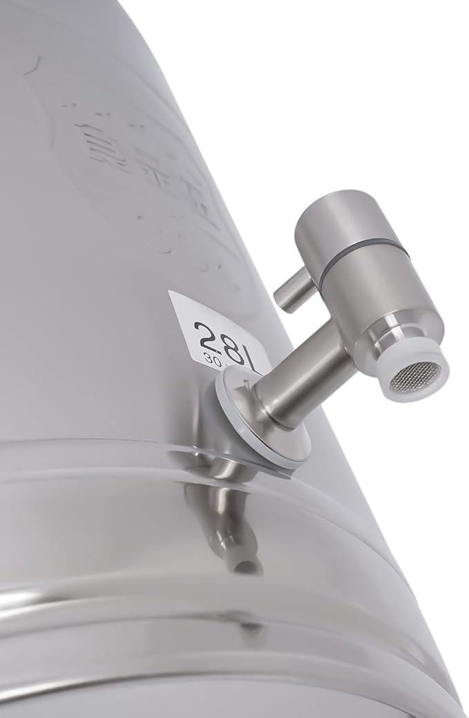 28L Stainless Steel Milk Can Heavy Duty Food Storage &amp Transport Container for Dairy Wine Grains Ideal for Home Farm &amp Commercial Use With a Faucet