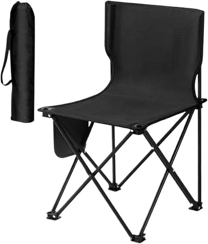 Compact Folding Chair for Hiking - Support 286 Lbs Heavy Duty Camping Seat | Chair for Travel Foldable Camp Chair with Cup Holder Packable Folding Camp Seat for Beach Festival Hiking