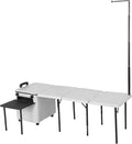 Portable Folding Camp Cook Station with Wheels Overland Camping Kitchen Table with Light Poles for Picnic Party Beach BBQ Cooking Indoor (Small)