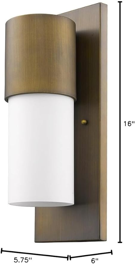 Acclaim Lighting 1511RB Contemporary Modern One Light Wall Mount from Cooper Collection in Brass Finish