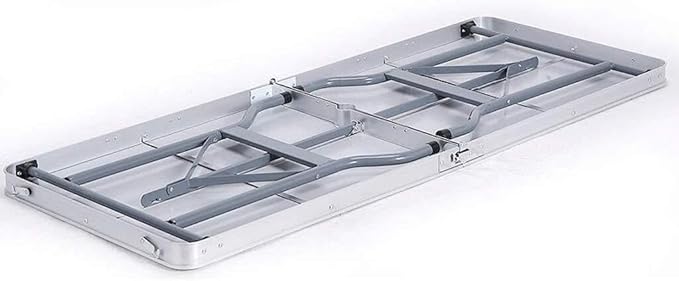 Folding Table-Outdoor Folding Table Aluminum Lightweight Height Adjustable with Storage Organizer for BBQ Party Camping