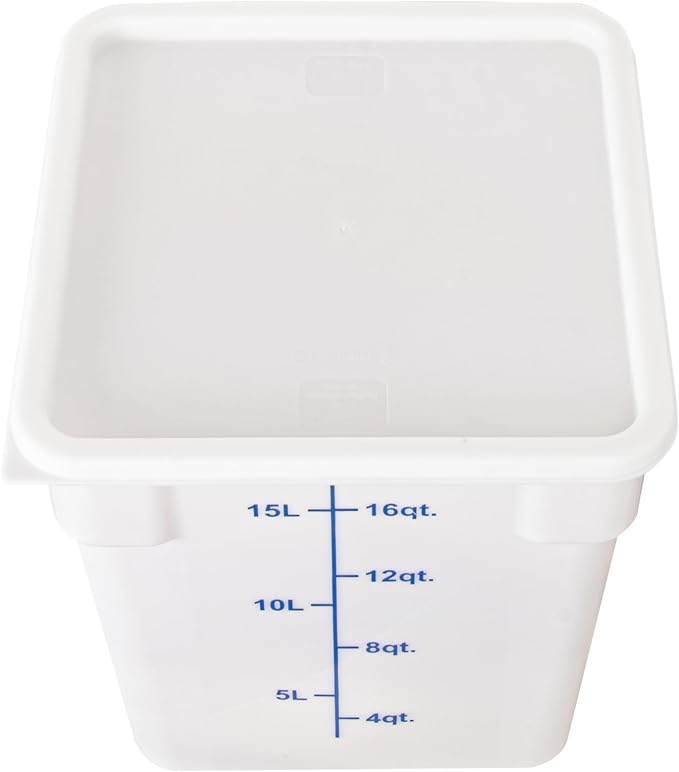 Restaurantware-LID ONLY: Met Lux Food Container Lid 1 Square Cover For Storage Container - Containers Sold Separately With Pull-Corner Tab White Plastic Dishwashable Freezable