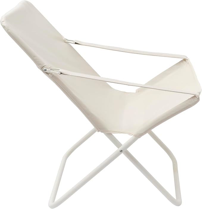 SUNNYLiFE Sun Chair Casa Cream Outdoor Foldable Chair Lightweight Water Resistant Polyester &amp Iron Cream 21.65 x 21.65 x 31.5 inches 6.61 lbs