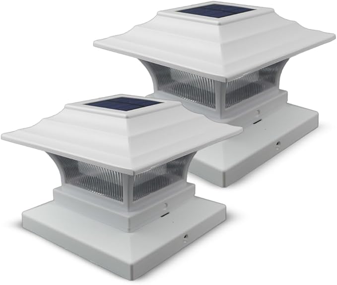 Ceybo Solar LED Post Cap Light 2-Pack Weather-Resistant Outdoor Deck &amp Fence Accent