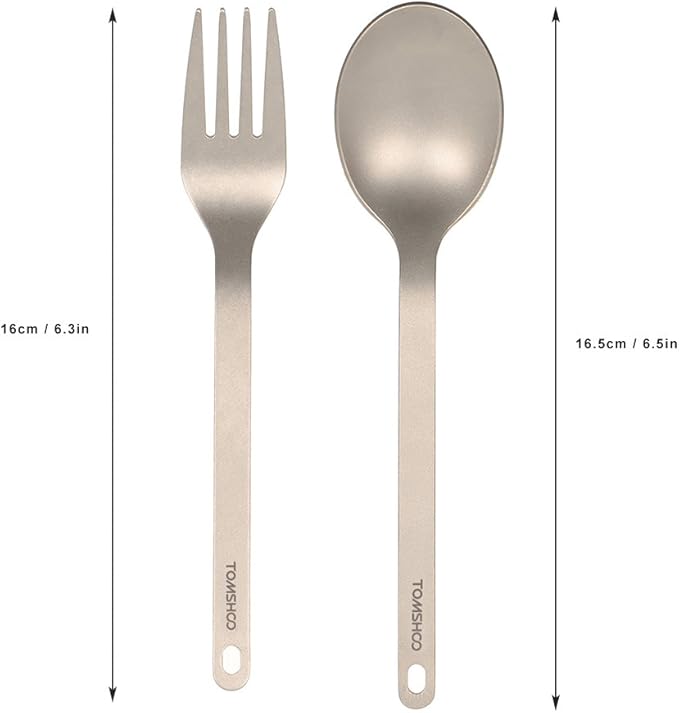 Spoons and Forks Set Flatware Cutlery Set Portable Design Mirror Polished Kitchen Utensil for Home Outdoor Camping Hiking BBQ Picnic Dishwasher Safe (Fork &amp Spoon)