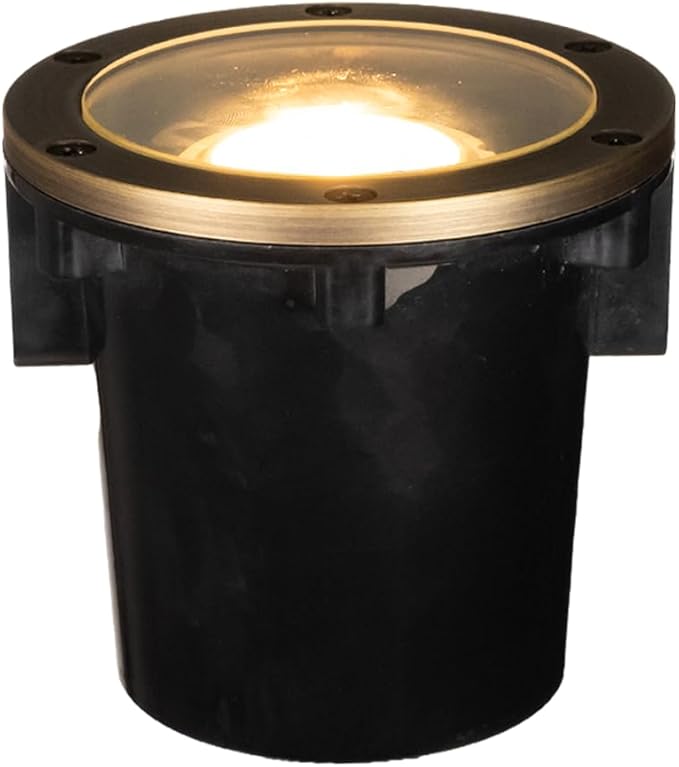 VOLT 12V 3-in-1 Waterproof IP68 Outdoor in-Grade Light with Brass Top (Bronze) for Low Voltage Landscape Lighting of Pathway Garden Column Fountain or Pond