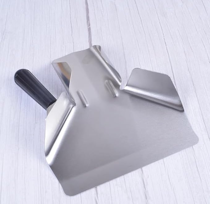 Stainless Steel French Fry Scoop with Handle Heavy-Duty Commercial Funnel Shovel for Fast Food Bagging &amp Packaging