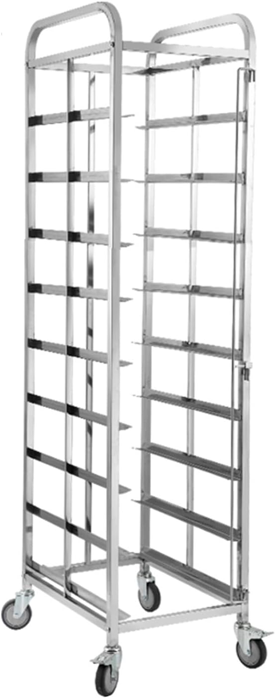 Quick Rack for Baking Pans9-Pan Stainless Steel Commercial Bread Baking Rack with 5.9-inch Spacing Ideal for Bakeries Restaurants &amp Food Service Features Locking Wheels for Easy Mobility