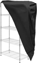 Storage Shelving Unit Cover for -Tier Rack 36L x 18W x 72H See-Through PVC Mesh with Water-Resistant Coating Outdoor Garage Organizer Cover with 3-Way Zippers