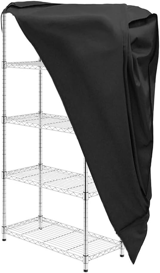 Storage Shelving Unit Cover for -Tier Rack 36L x 18W x 72H See-Through PVC Mesh with Water-Resistant Coating Outdoor Garage Organizer Cover with 3-Way Zippers