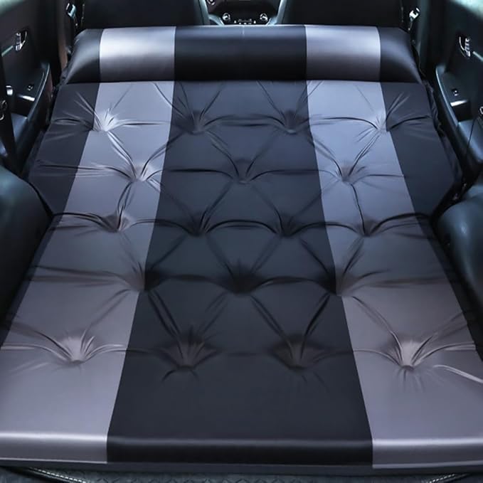 Self-Inflating Car Air Mattress for Subaru Outback 2010-2025 SUV 5-Seater 5cm Thick Portable Foldable Double/Single Bed for Camping TravelPolyester Fabric BlackGray