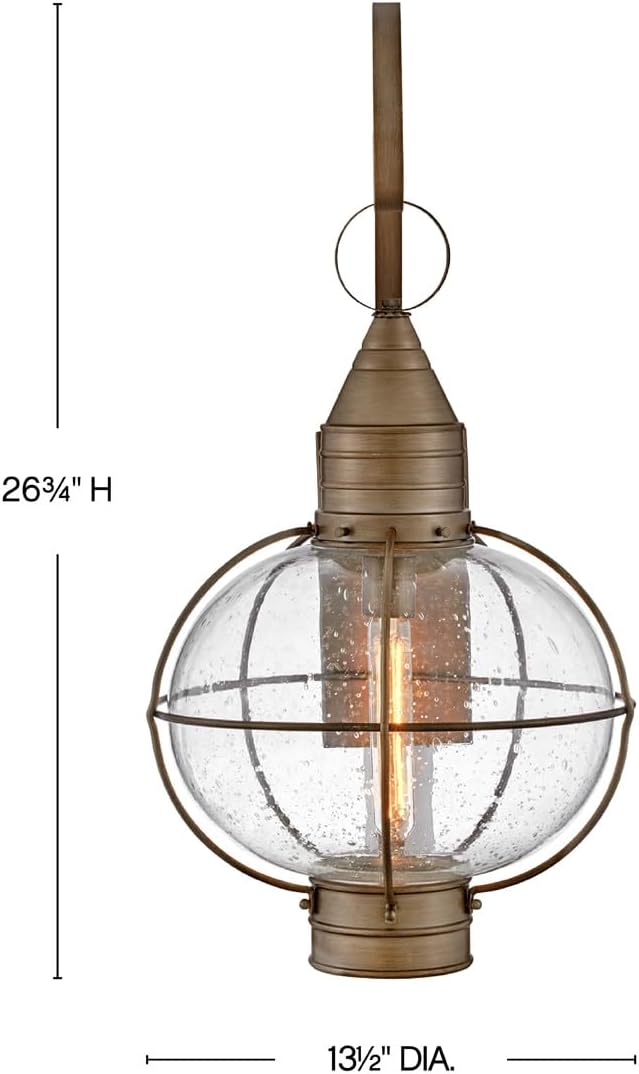 Hinkley Cape Cod 2205BU Large Outdoor Wall Mount Onion Lantern Clear Seedy Glass Wet Rated Burnished Bronze