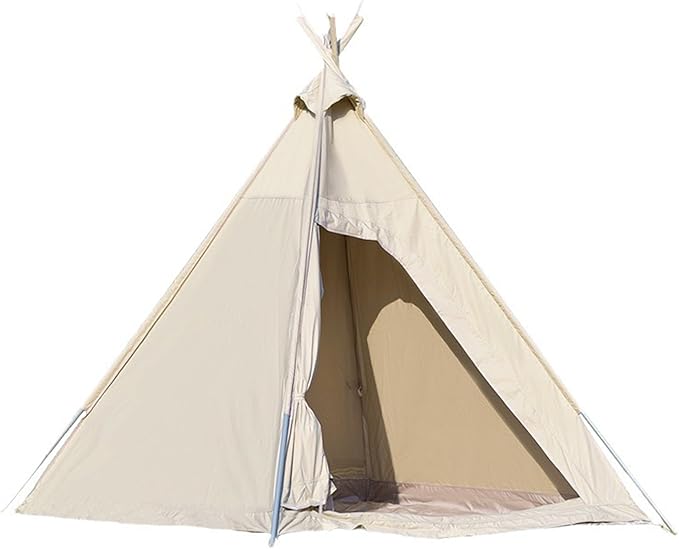Canvas Tent Teepee Tent for Adults 210G Cotton with Double Door 3 Seasons 2-3 Person for Family Outdoor Camping Parties Glamping