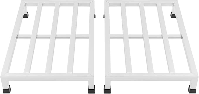 2 Pack Stainless Steel Dunnage Rack 23.6Lx15.7Wx3.9H Heavy-Duty Food Service Storage Racks 550lbs Capacity Each Commercial Floor Racks for Kitchen Garage Restaurant Utility Room