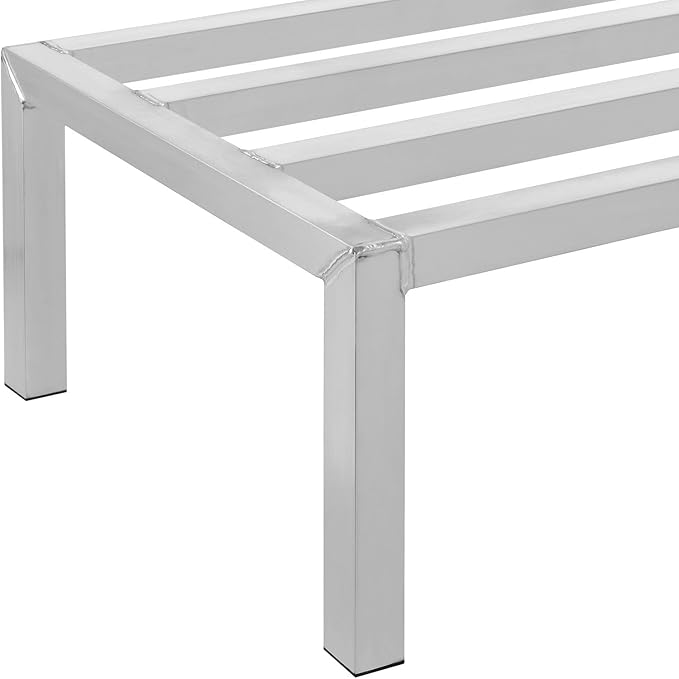 Global Industrial Aluminum Dunnage Rack 3000 Lbs Load Capacity 24 W x 18 D x 12 H Commercial Food Service Storage Rack for Restaurants Kitchen Warehouse Supermarket