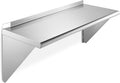 14 x 60 Certified Commercial Grade Stainless Steel Wall Mount Shelf with Backsplash – Heavy-Duty 18 Gauge Shelving for Restaurant Kitchen Utility Room and Garage Use