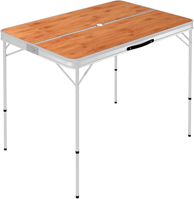 Folding Camping Table with 2 Benches Aluminium Brown