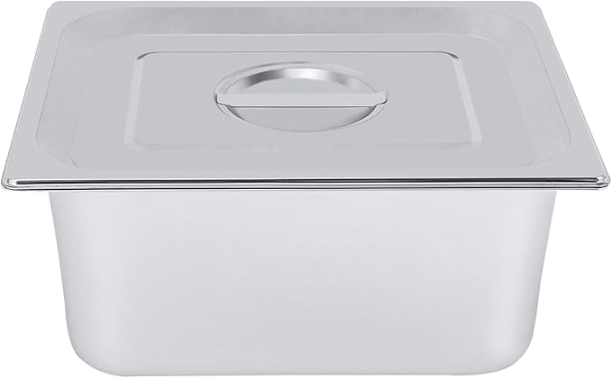 4 Pack Stainless Steel Hotel Pans 1/2 Size-6 Deep Steam Table Pan Stainless Steel Food Storage Containers Buffet Pan with Lids for Home Party Restaurant Hotel Buffet