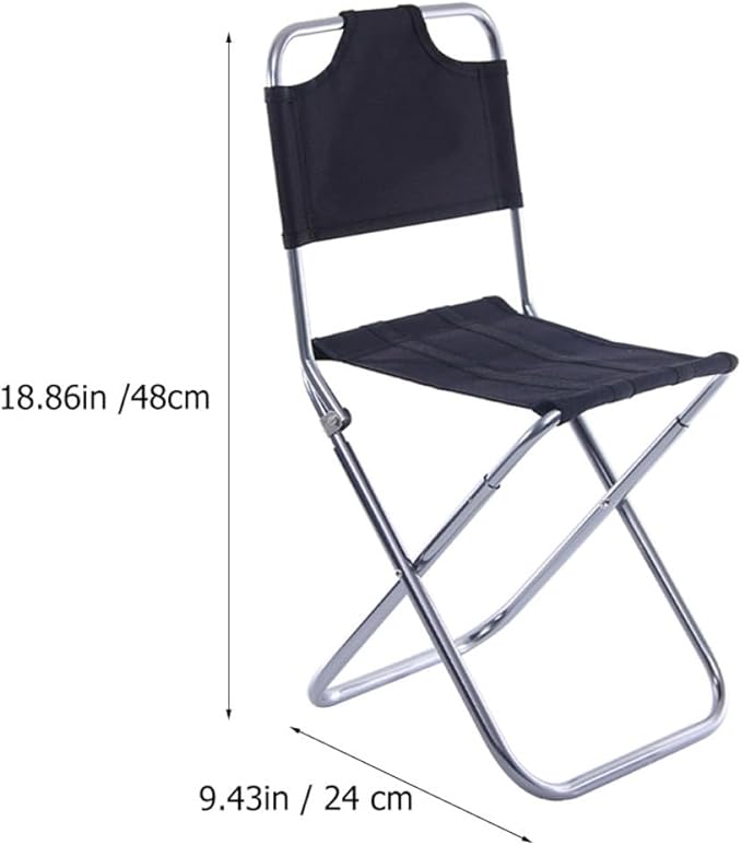 VICASKY Outdoor Foldable Fishing Chair Stool with Oxford Cloth Backrest Aluminum Alloy Frame Lightweight Camping Seat for Hiking and Fishing