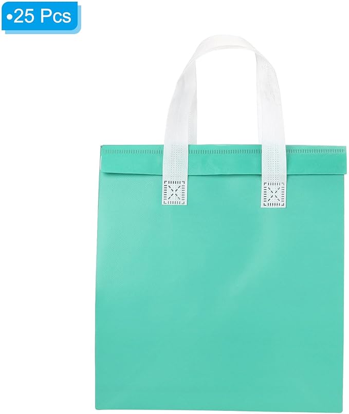 PATIKIL Insulated Take Away Bags 25 Pcs Insulation Cooler Bag Grocery Thermal Bags 11.8 x 7.9 x 12.6 Inch for Hot Cold Frozen Food Delivery Mint Green