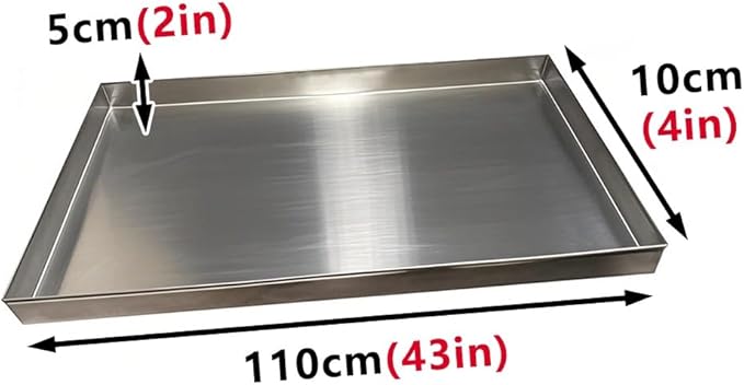 Washing Machine Pan 304 Stainless Steel Washing Machine Drain Pan Kitchen Factory Warehouse Garage Drain Tray Spill Containment Platform Pallets(110x10cm(43x4in))