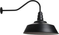 AGB101-AS18-Matte Black Gooseneck Barn Light - Matte Black Outdoor Dome with Incandescent Downlight | Wall-Mount Fixture for Patios Gardens Pathways and Large Outdoor Living Spaces