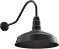 Steel Lighting Co. | Dusk to Dawn | Gardena Barn Light | Outdoor Wall Mounted | 16 Dome | 23 Gooseneck | Farmhouse Light Made in America | Matte Black Exterior/Matte Black Exterior