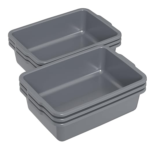 24 L Commercial Restaurant Bus Tubs Plastic Bus Tub Boxes 6 Packs