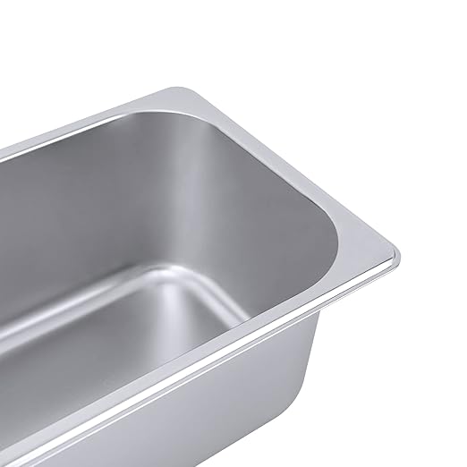 LOYALHEARTDY Steam Table Pan 6 Pack Pans 1/3 Size 4 Deep Commercial Hotel Pan 201 Stainless Steel Catering Food Pan Restaurant Supplies for Party Buffet and Event Catering