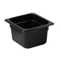 Thunder Group PLPA8164BK Food Pan 1/6 Size 4 deep Shatter and Scratch Resistant Dishwasher Safe Polycarbonate Black NSF Pack of 12