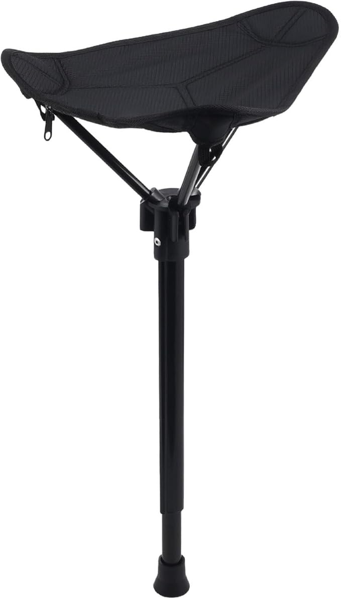 Portable Folding Stool Chair Lightweight Compact Outdoor Camping Seat for Hiking Fishing and Travel Adjustable Height Black Portable Stick Stool for Adults