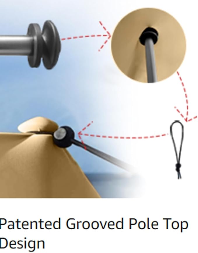 2 Beach Canopy Stability Poles for a Beach Tent with Patented Pole Bracket