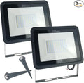 2 Pack Cool White 50W LED Flood Light Outdoor Waterproof IP65 Wall Security Landscape Lamp Home Square Yard Garage Street Pathway Spike Stand Low Voltage 12V 24V 36V 48V 60V DC AC