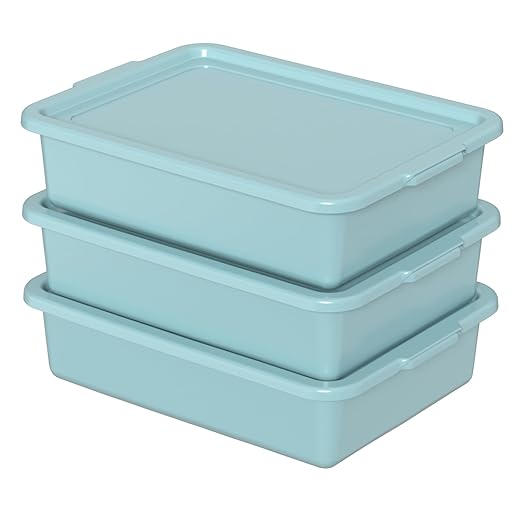 Bus Tubs Commercial 13 L Meat Tubs with Lids Mint Green 3 Pack