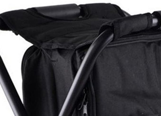 Folding Camping Chair Stool Backpack with Cooler Insulated Picnic Bag Backpack Cooler Chair Foldable Camping Fishing Stool for Travel Beach Hiking Picnic ﻿ (Black)