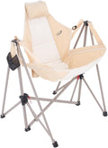 Portable Swing Hammock Chair | Foldable Recliner Rocking Lounger with Headrest &amp Drink Holder | Outdoor Sports Beach Lawn Hunting Tailgating Fishing | Supports 300Lbs (Beige)