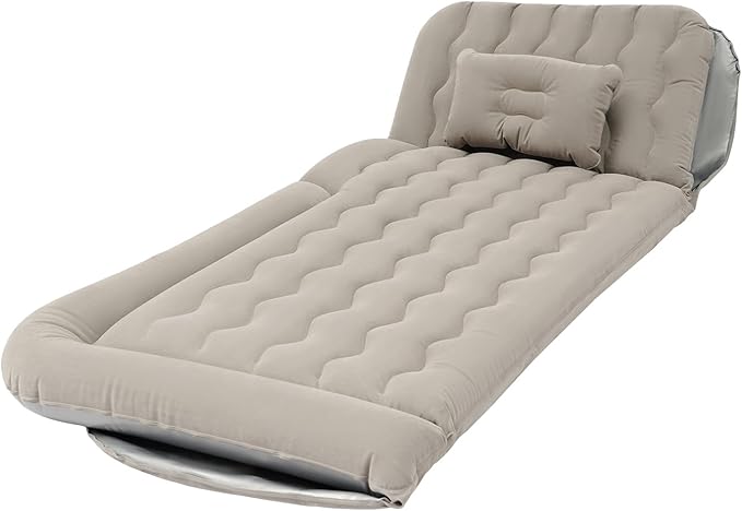 SUV Air Mattress with Electric Pump Inflatable Bed for Suvs with 2 Pillows Portable Sleeping Mattress for Camping and Road Trips to Car Tent SUV Pickup Back Seat 5.71x4.13ft (Gray)