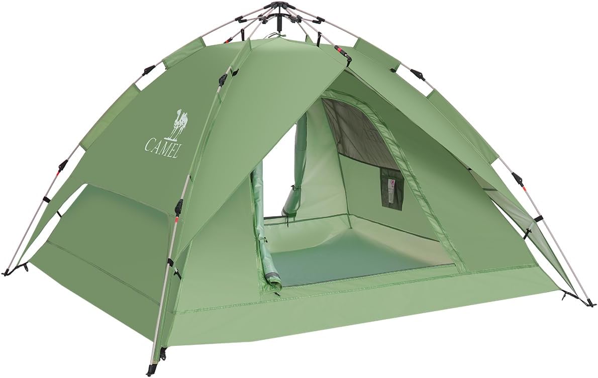 CAMEL CROWN Instant Tent for 3-4 Person Waterproof &amp Sun Protection Family Camping Tent Sets Up in 30 Seconds Lightweight with Carry Bag for Hiking Car Camping Backyard