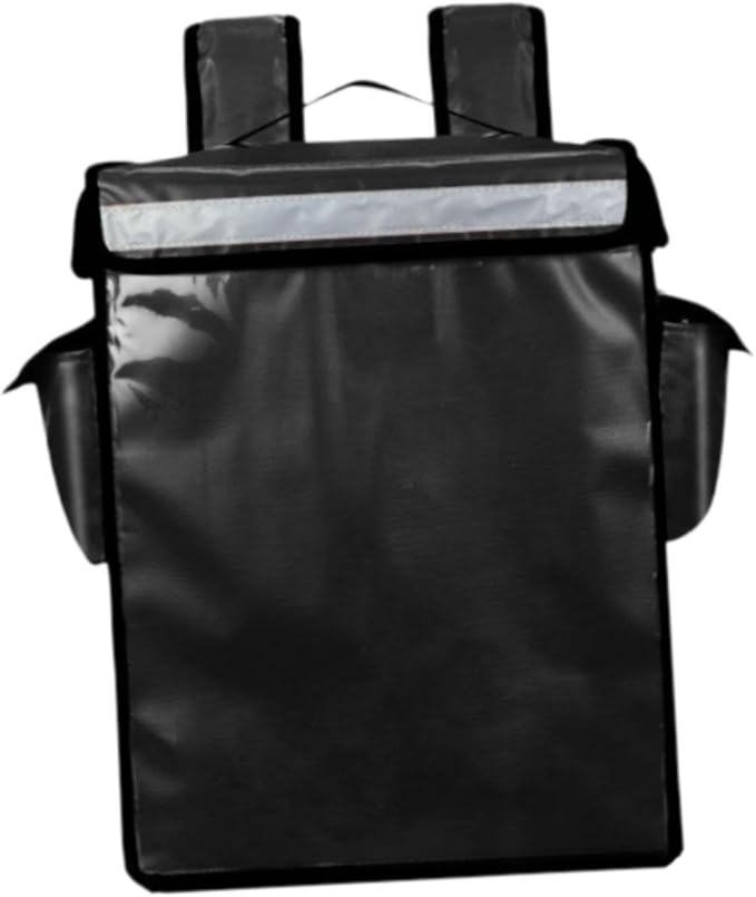 Insulated Delivery Backpack Thermal Food Bag Leakproof with Reflective Strip Catering Bag Insulation Bag for Picnic Delivery Black