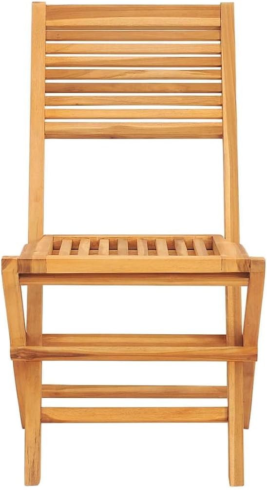 Solid Teak Folding Garden Chairs Set of 2 24.4x18.5x35.4 in Foldable Outdoor Chairs Oiled Brown Wood Portable Patio Seating for Balcony Terrace and Poolside