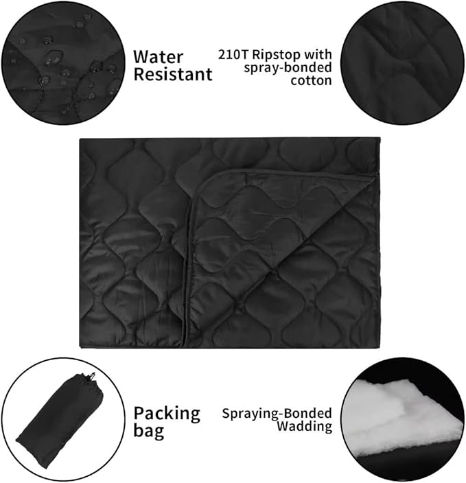 LOOGU Camo Blanket Waterproof Insulation Poncho Liner for Outdoor Camping Hiking Hunting Survival Backpacking Picnicking