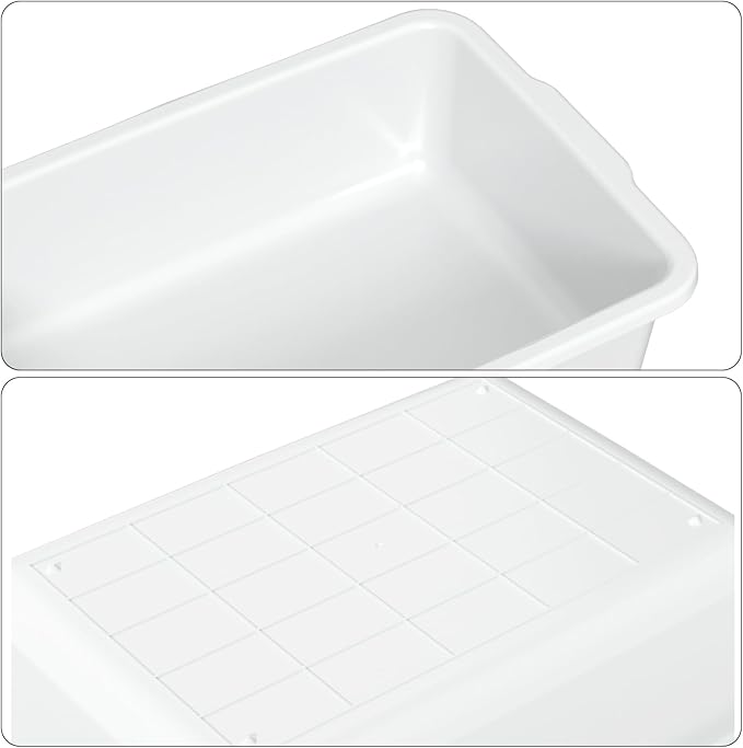 4 Pack Extra Large Bus Tub 32 L White Utility Bus Box Plastic Dish Tub for Restaurant