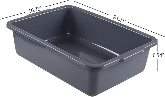Rosebloom 35 L Plastic Commercial Bus Tub Gray Plastic Large Bus Box 4 Packs