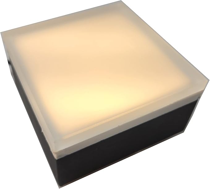 LUMENGY Paver Light 8x8 Inch (7.87x7.87) 2700K Warm White Glare-Free Brick Lighting for Driveways Walkways Pool Decks and Patios 12V Hardwired IP67 Waterproof Drive-Over Rated